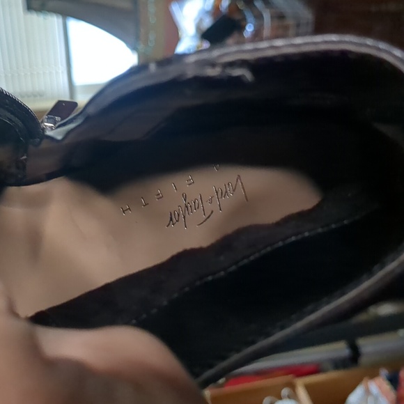 LORD & TAYLOR* 3 buckled strap studded block heel side zip moto boots - Picture 13 of 16